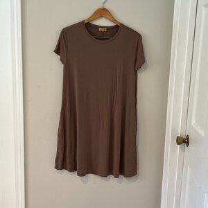 PIKO 1988 Brown t-shirt Dress Bamboo Blend Sustainable Size Large * tag removed